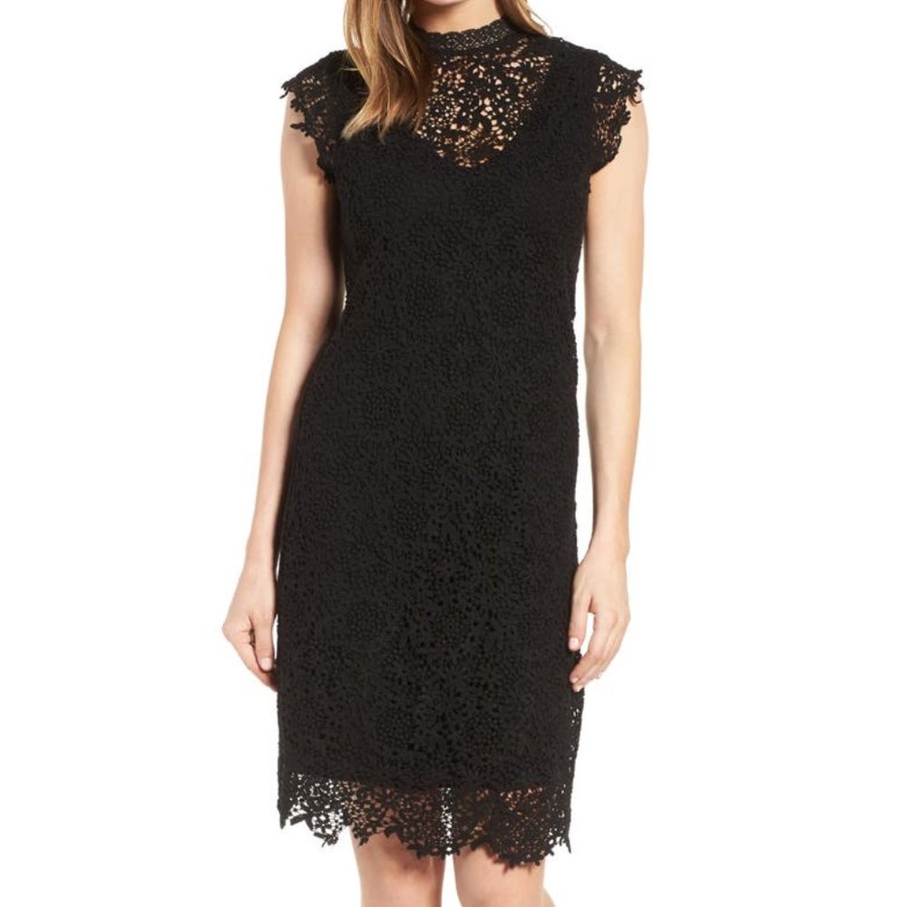 Cap Sleeve Lace Sheath Dress